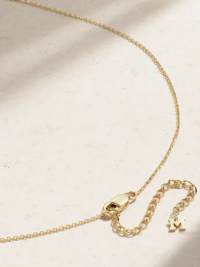 Mateo Initial 14-karat Gold, Quartz And Diamond Necklace | Thumbnail 3 Mateo Initial 14-karat Gold, Quartz And Diamond Necklace | Thumbnail 3