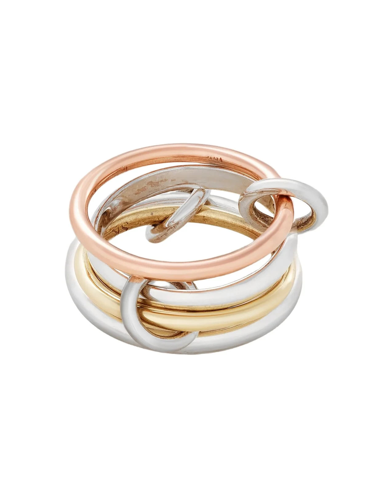 Hyacinth Set Of Four 18-karat Yellow And Rose Gold And Sterling Silver Rings Hyacinth Set Of Four 18-karat Yellow And Rose Gold And Sterling Silver Rings