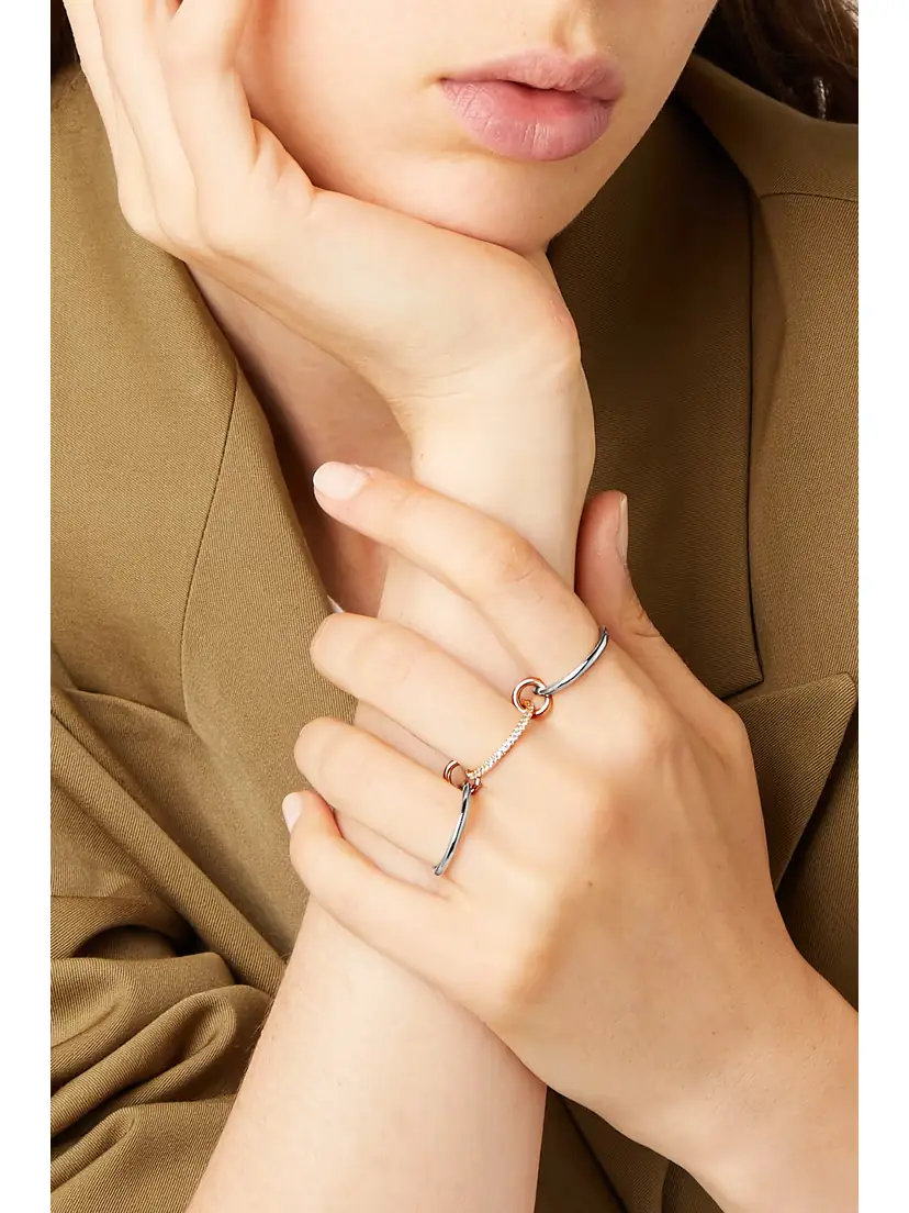 Spinelli Kilcollin Sonny Set Of Three 18-karat White, Yellow And Rose Gold Diamond Rings | Thumbnail 5 Spinelli Kilcollin Sonny Set Of Three 18-karat White, Yellow And Rose Gold Diamond Rings | Thumbnail 5