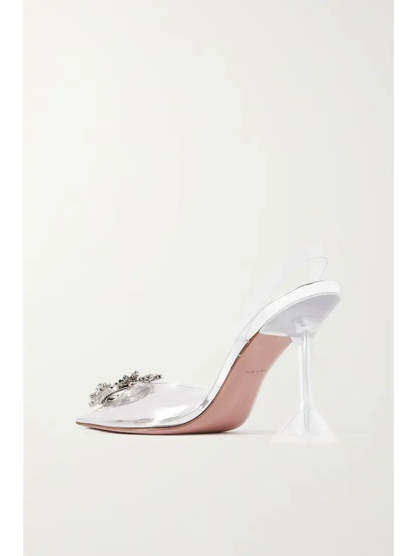 Amina Muaddi Begum Crystal-embellished Pvc Slingback Pumps | Thumbnail 3 Amina Muaddi Begum Crystal-embellished Pvc Slingback Pumps | Thumbnail 3