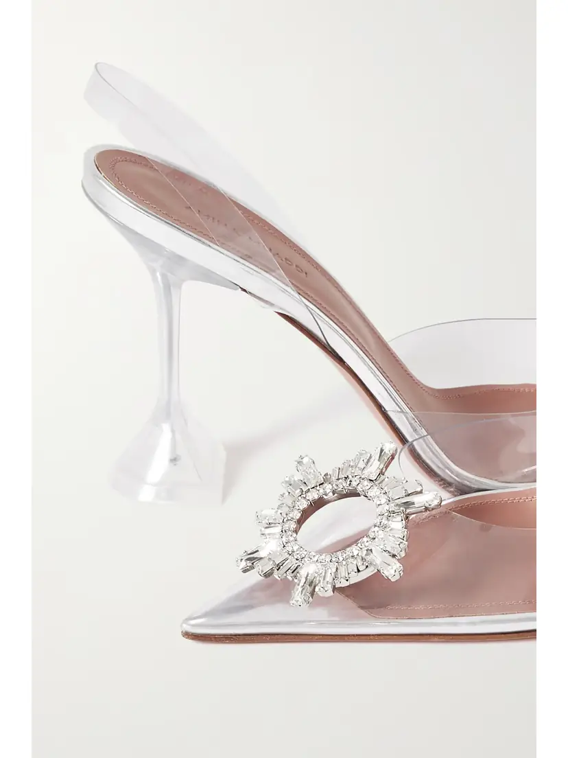 Amina Muaddi Begum Crystal-embellished Pvc Slingback Pumps | Thumbnail 4 Amina Muaddi Begum Crystal-embellished Pvc Slingback Pumps | Thumbnail 4