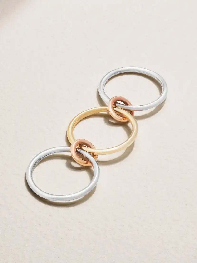 Spinelli Kilcollin Solarium Set Of Three 18-karat Yellow And Rose Gold And Sterling Silver Rings | Thumbnail 3 Spinelli Kilcollin Solarium Set Of Three 18-karat Yellow And Rose Gold And Sterling Silver Rings | Thumbnail 3