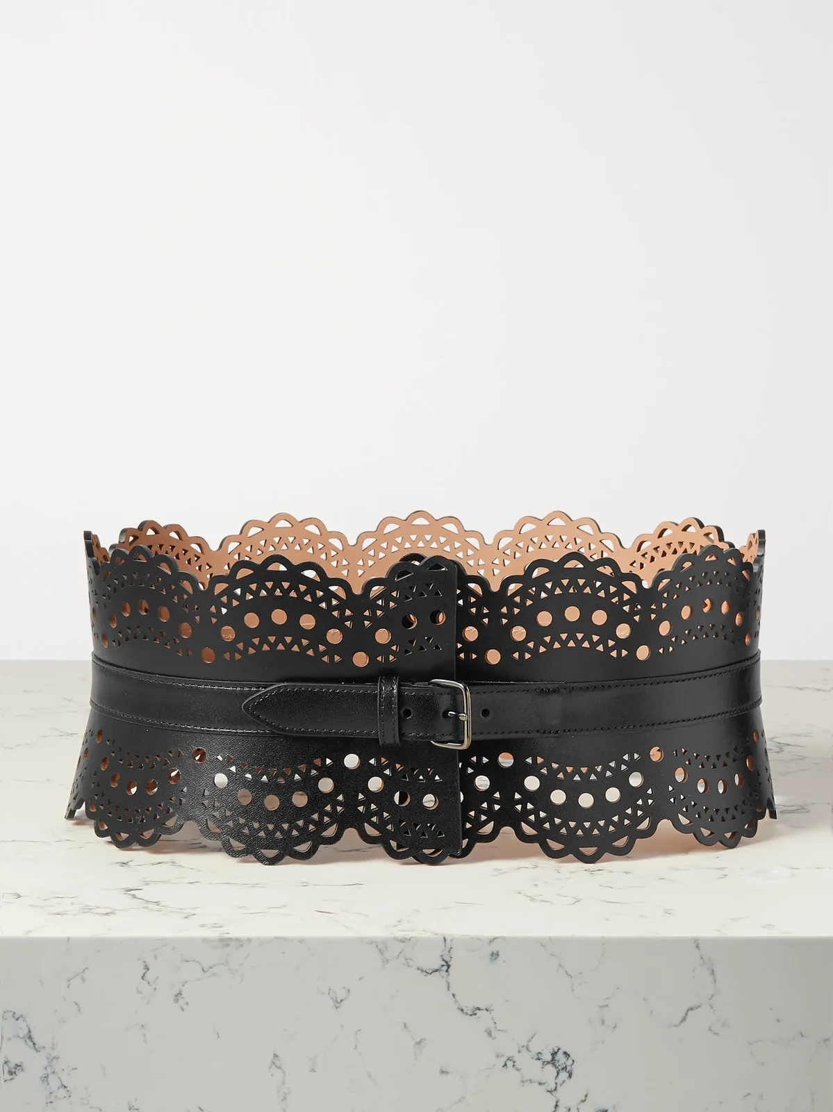Laser-cut Leather Waist Belt