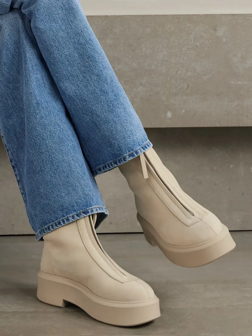 The Row Nobilis Textured-nubuck Platform Ankle Boots | Thumbnail 2
