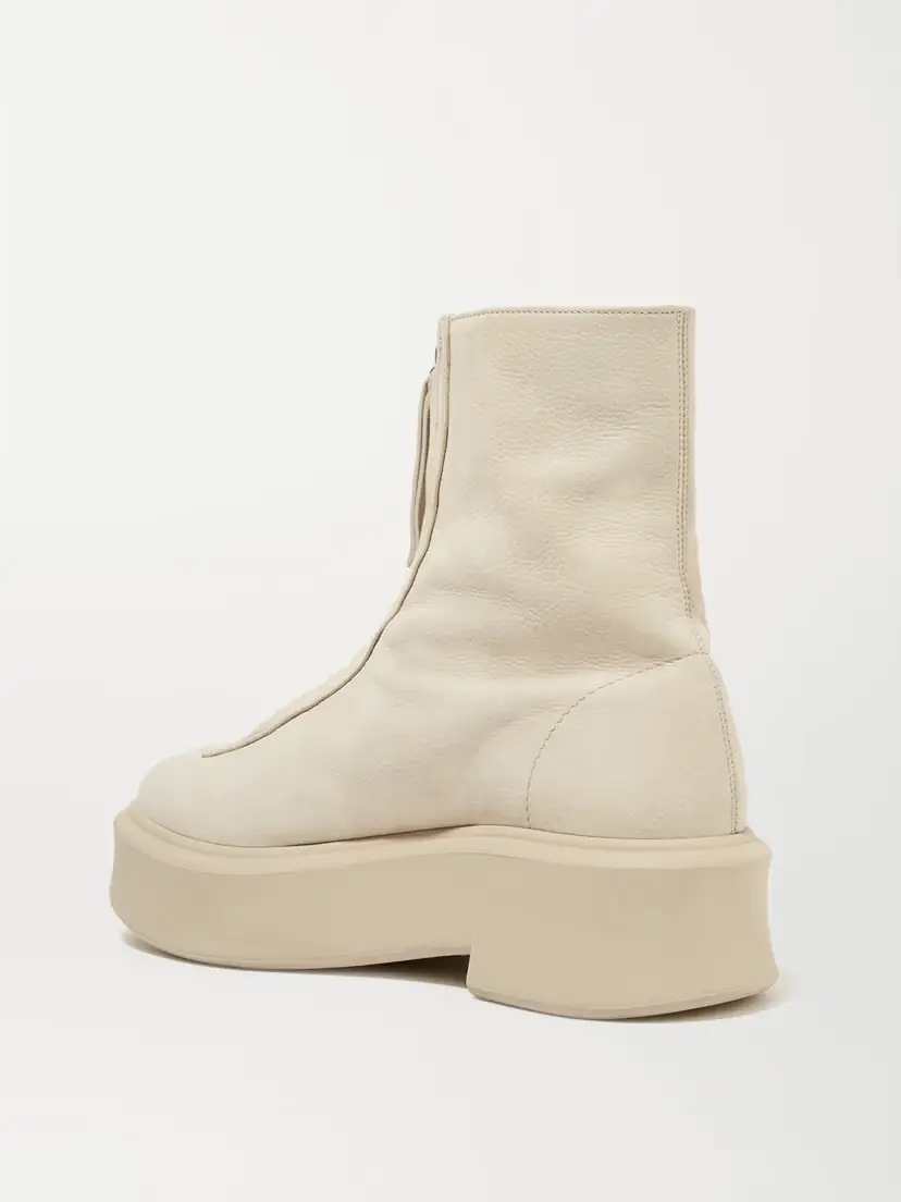 The Row Nobilis Textured-nubuck Platform Ankle Boots | Thumbnail 3
