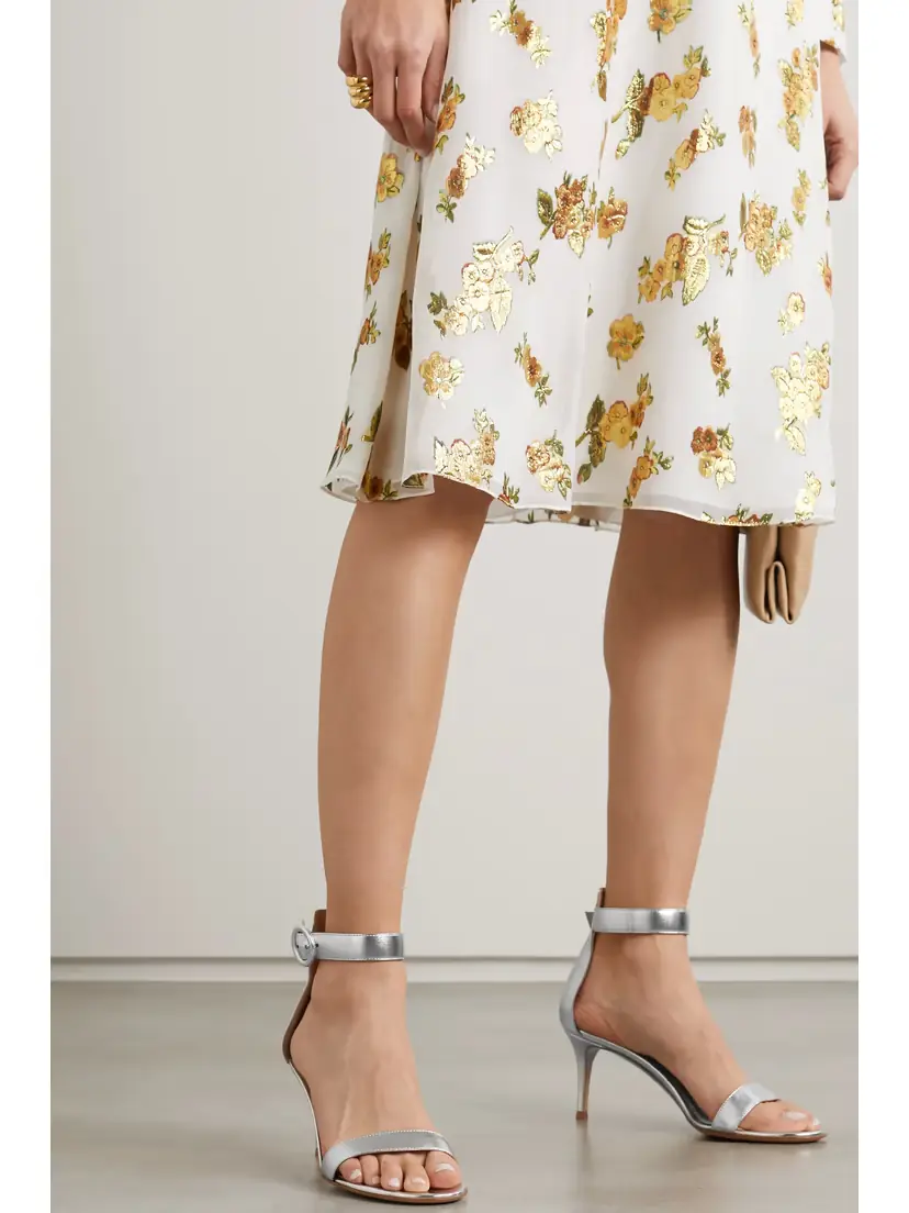 Gianvito Rossi Portofino 70 Metallic Leather Sandals | Thumbnail 2 Gianvito Rossi Portofino 70 Metallic Leather Sandals | Thumbnail 2