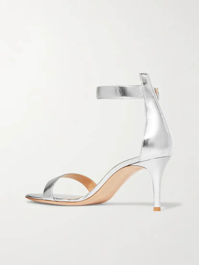 Gianvito Rossi Portofino 70 Metallic Leather Sandals | Thumbnail 3 Gianvito Rossi Portofino 70 Metallic Leather Sandals | Thumbnail 3
