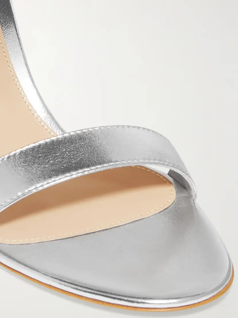 Gianvito Rossi Portofino 70 Metallic Leather Sandals | Thumbnail 4 Gianvito Rossi Portofino 70 Metallic Leather Sandals | Thumbnail 4