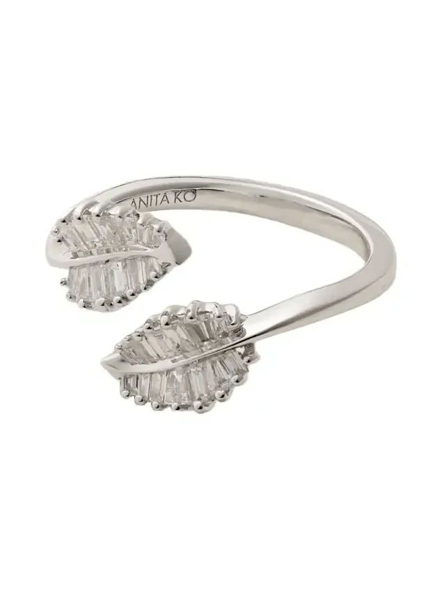 Small Palm Leaf 18-karat White Gold Diamond Ring Small Palm Leaf 18-karat White Gold Diamond Ring
