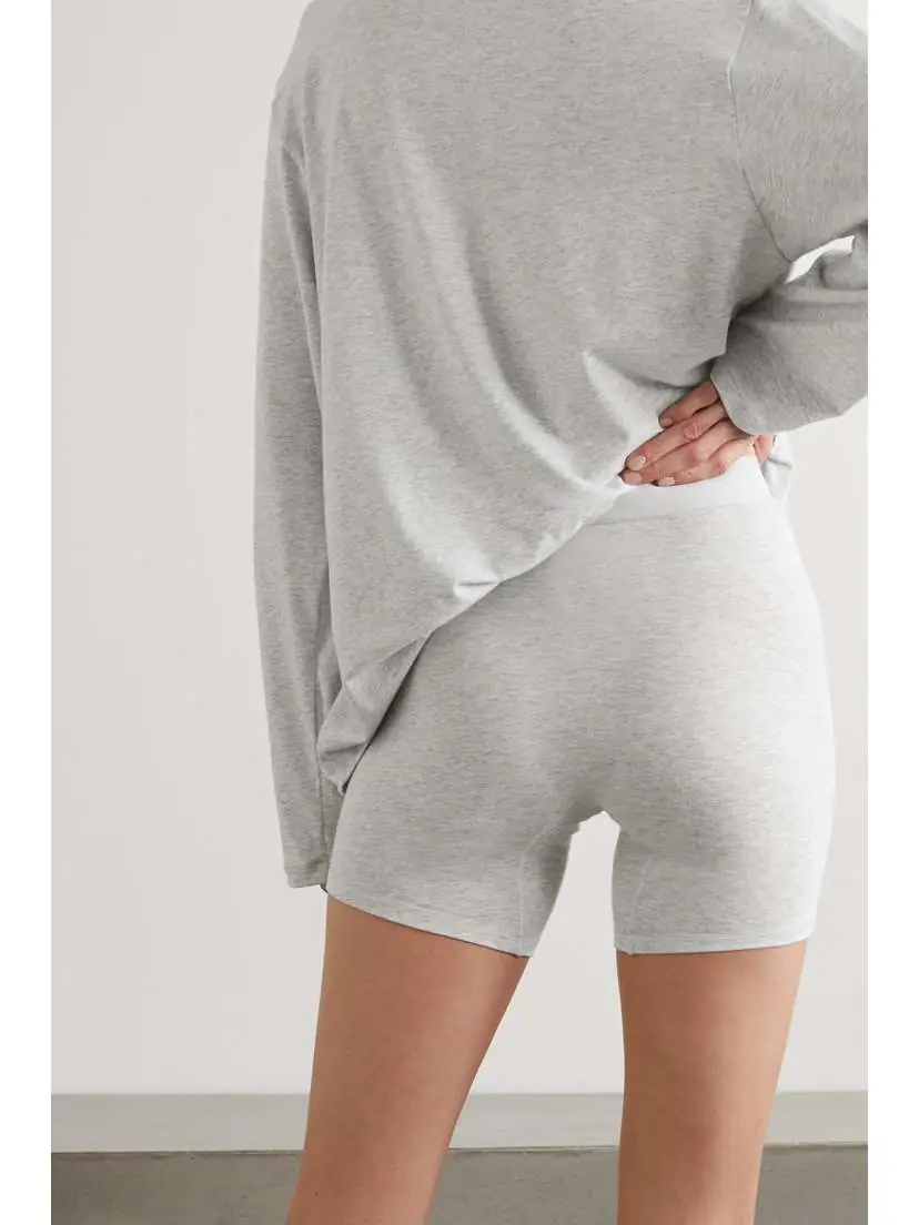 Skims Boyfriend Stretch-modal And Cotton-blend Jersey Boxer Shorts - Light Heather Grey | Thumbnail 3