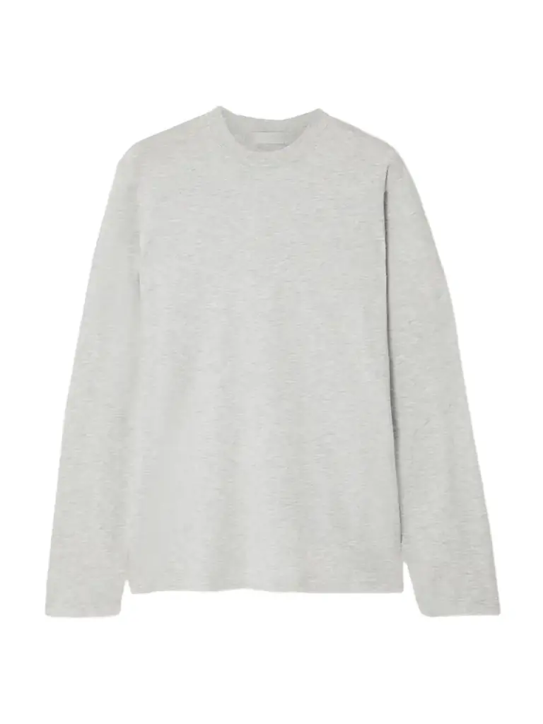 Boyfriend Stretch-modal And Cotton-blend Jersey T-shirt - Light Heather Grey