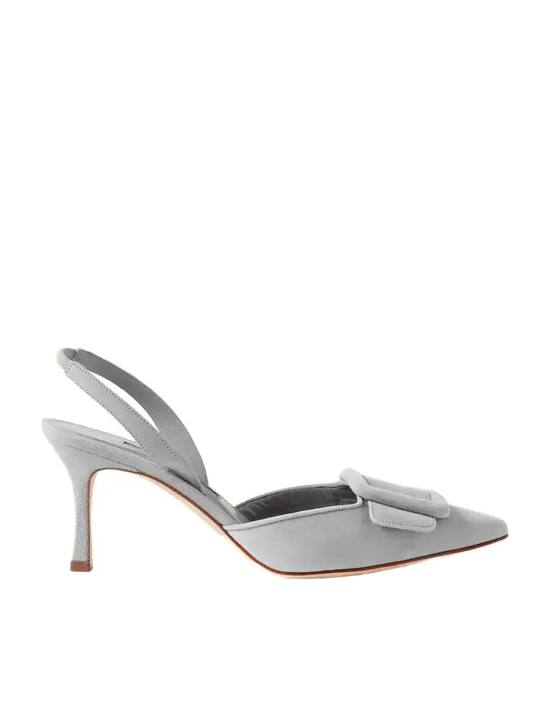Manolo Blahnik Maysli 70 Buckled Suede Slingback Pumps | Image 1 Manolo Blahnik Maysli 70 Buckled Suede Slingback Pumps | Image 1