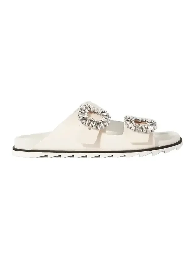 Slidy Viv Swarovski Crystal-embellished Leather Slides Slidy Viv Swarovski Crystal-embellished Leather Slides