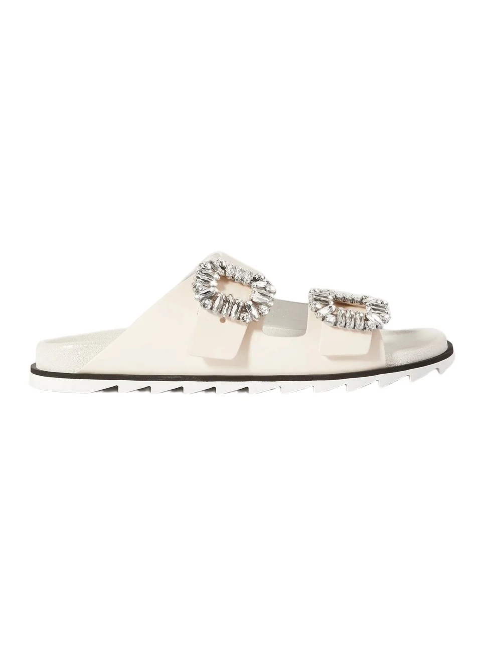 Roger Vivier Slidy Viv Swarovski Crystal-embellished Leather Slides