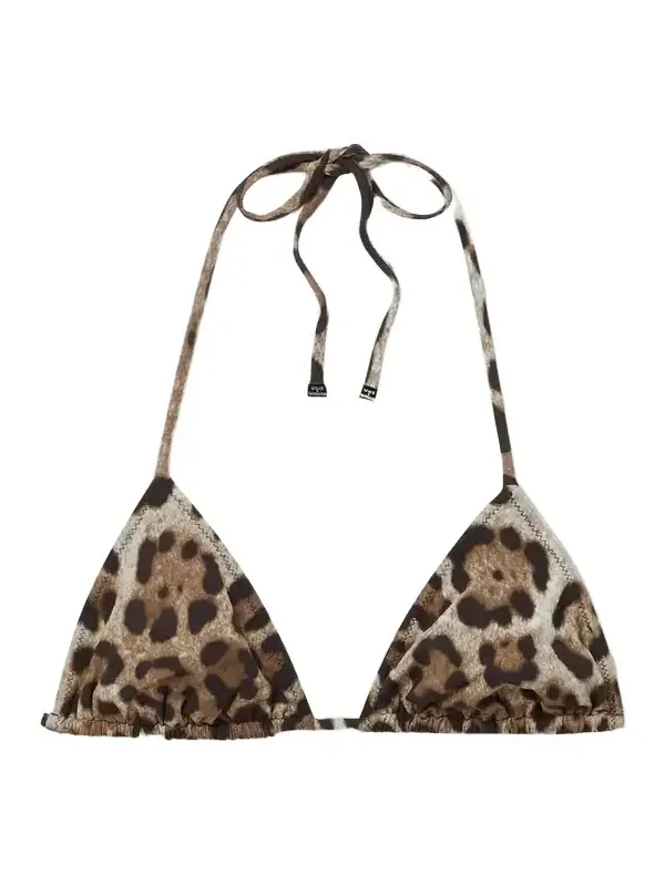 Leopard-print Triangle Bikini Top Leopard-print Triangle Bikini Top
