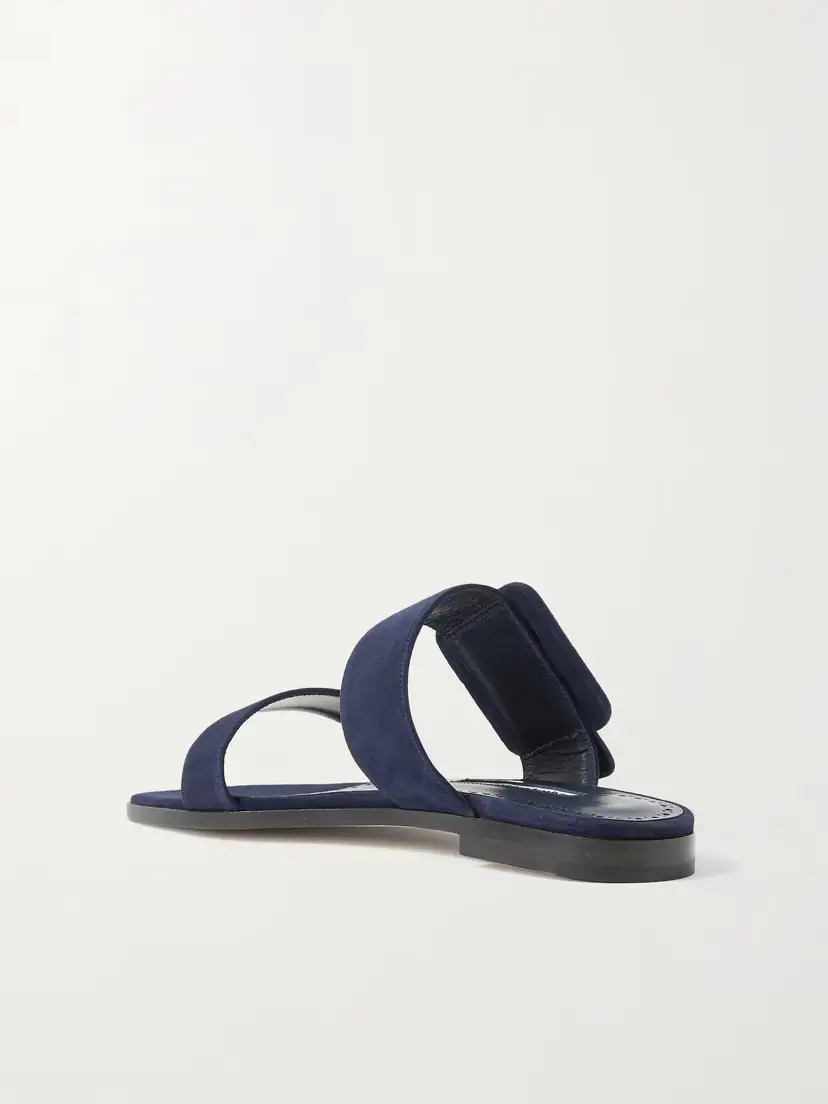 Manolo Blahnik Tituba Buckled Suede Sandals | Thumbnail 3