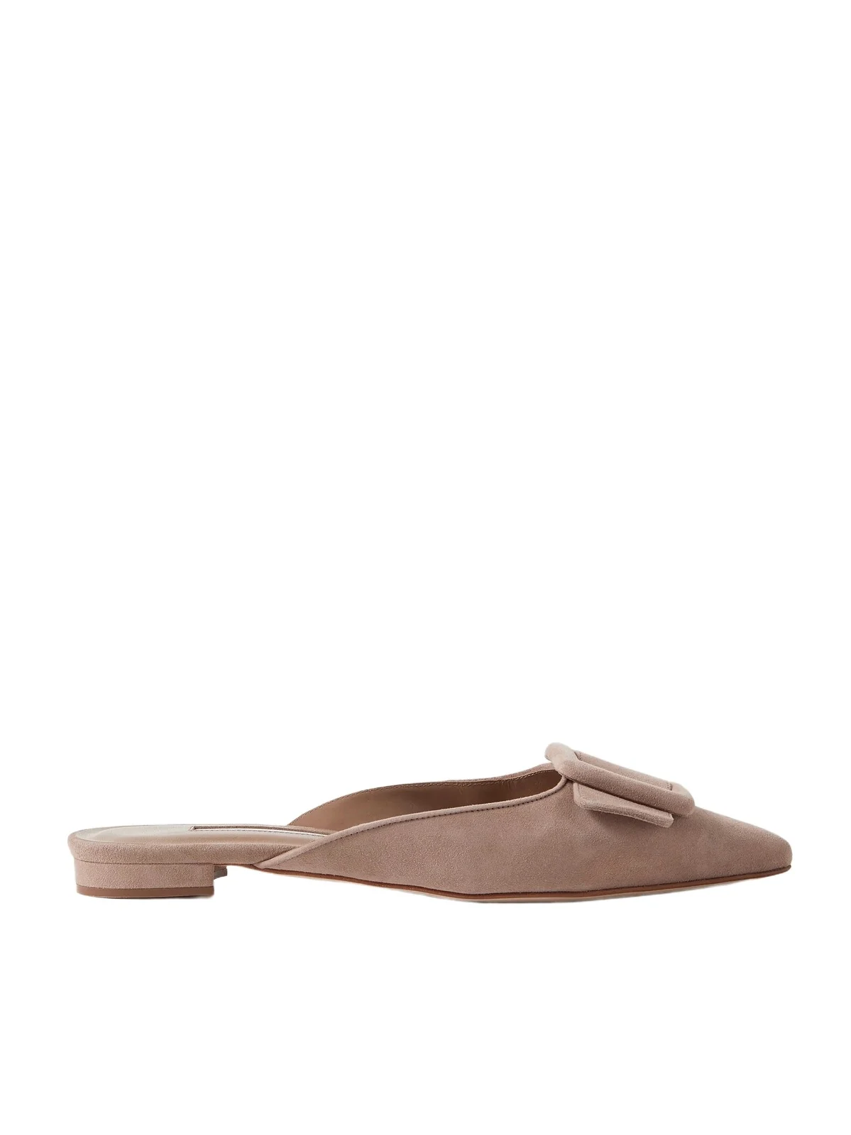 Maysale Buckled Suede Point-toe Flats