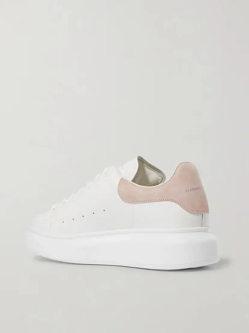 Alexander McQueen Suede-trimmed Leather Exaggerated-sole Sneakers | Thumbnail 3 Alexander McQueen Suede-trimmed Leather Exaggerated-sole Sneakers | Thumbnail 3