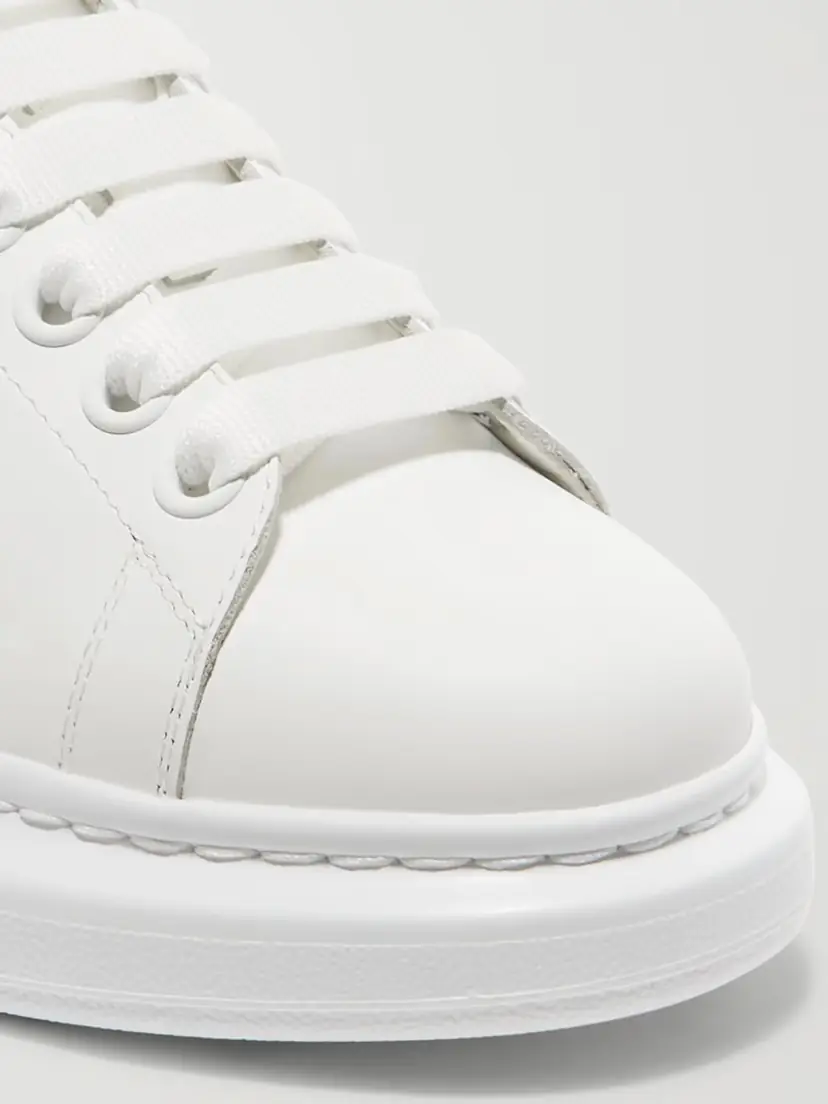 Alexander McQueen Suede-trimmed Leather Exaggerated-sole Sneakers | Thumbnail 4 Alexander McQueen Suede-trimmed Leather Exaggerated-sole Sneakers | Thumbnail 4