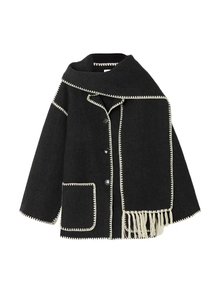 TOTEME Draped Fringed Wool-blend Jacket | Image 1 TOTEME Draped Fringed Wool-blend Jacket | Image 1