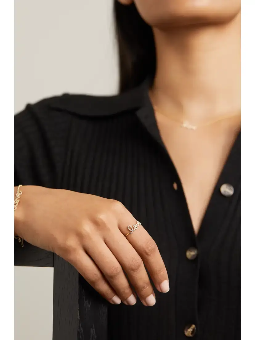 Sydney Evan Love 14-karat Gold Diamond Ring | Thumbnail 2