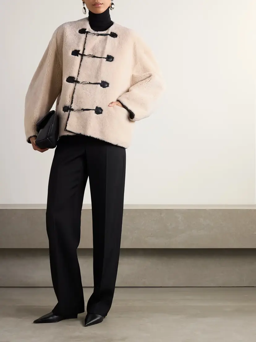 TOTEME Leather-trimmed Shearling Jacket | Thumbnail 2