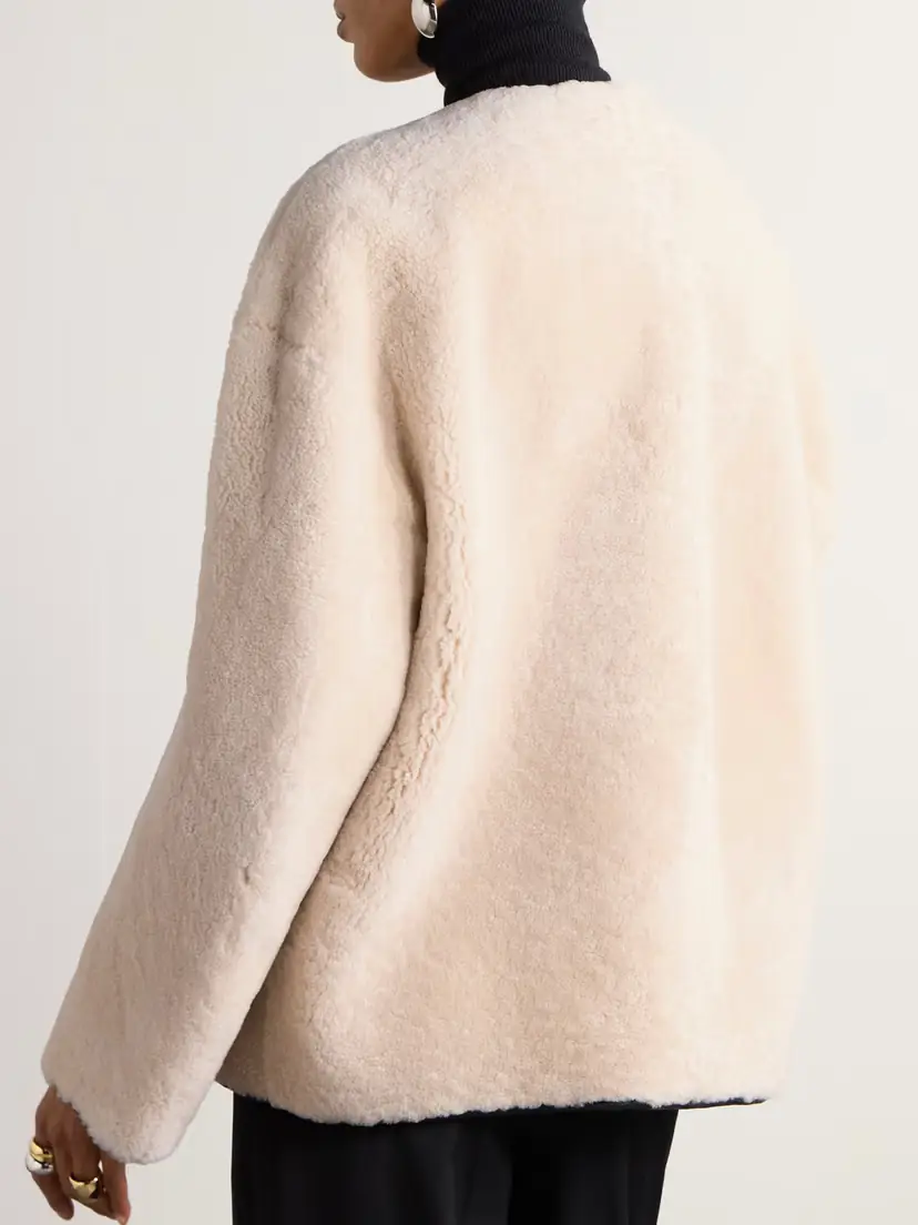 TOTEME Leather-trimmed Shearling Jacket | Thumbnail 3