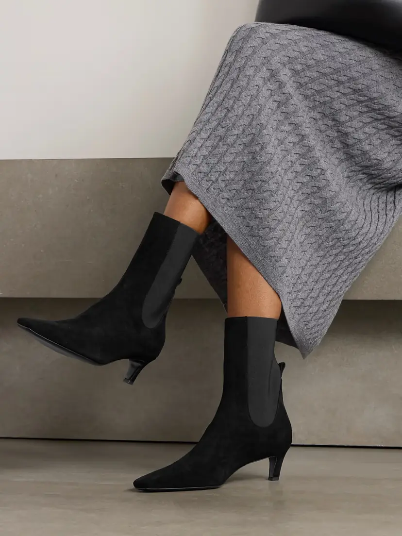 TOTEME The Mid Heel Suede Chelsea Boots | Thumbnail 2