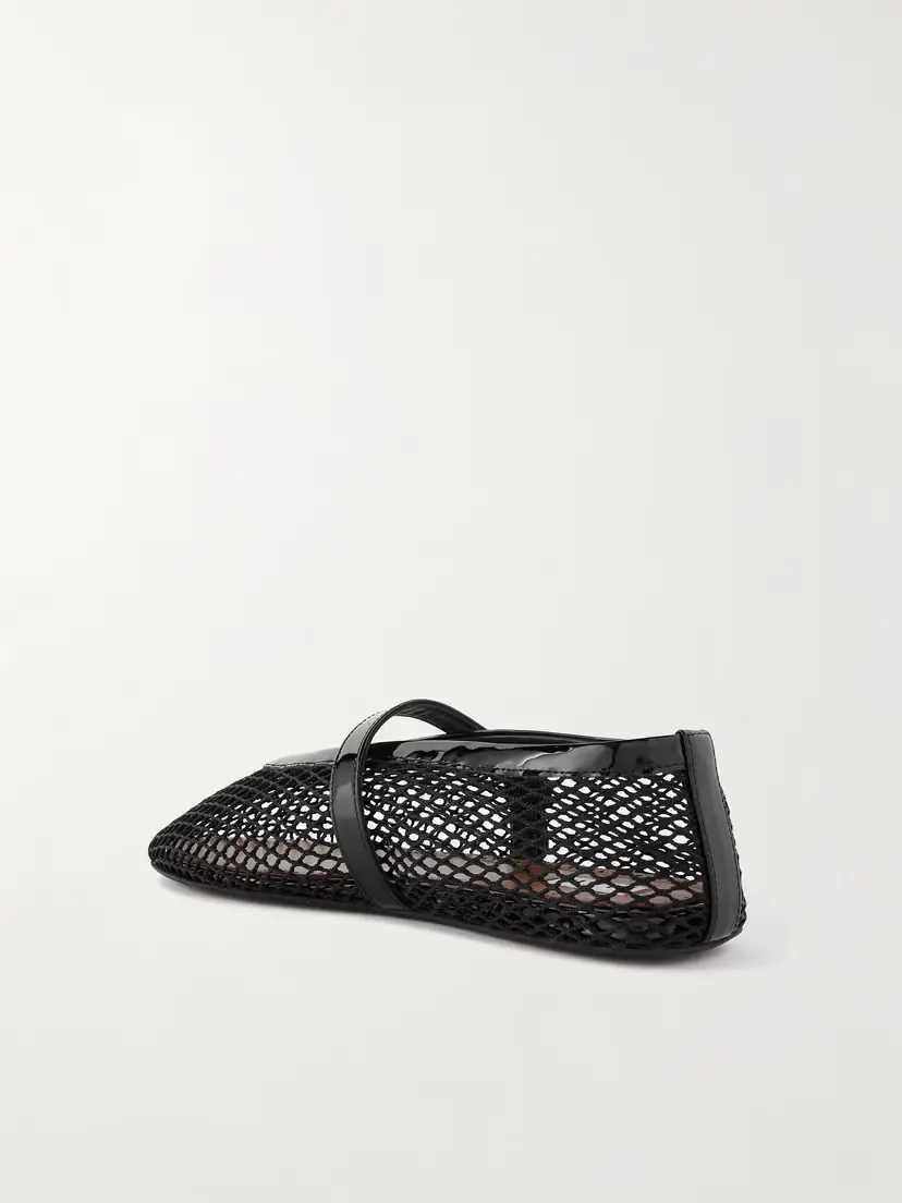 Alaïa Patent Leather-trimmed Mesh Ballet Flats | Thumbnail 3 Alaïa Patent Leather-trimmed Mesh Ballet Flats | Thumbnail 3