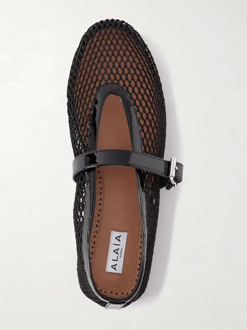 Alaïa Patent Leather-trimmed Mesh Ballet Flats | Thumbnail 5 Alaïa Patent Leather-trimmed Mesh Ballet Flats | Thumbnail 5