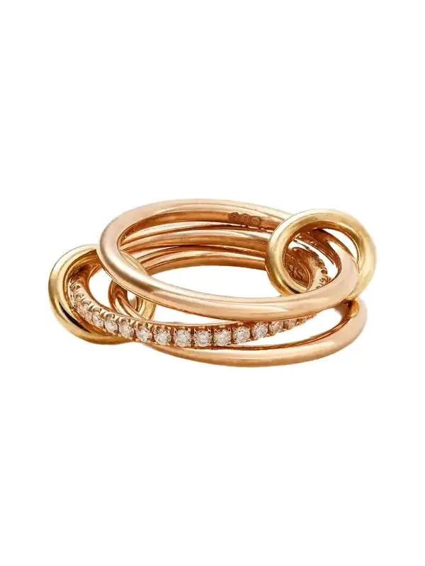 Sonny Set Of Three 18-karat Yellow And Rose Gold And Diamond Rings