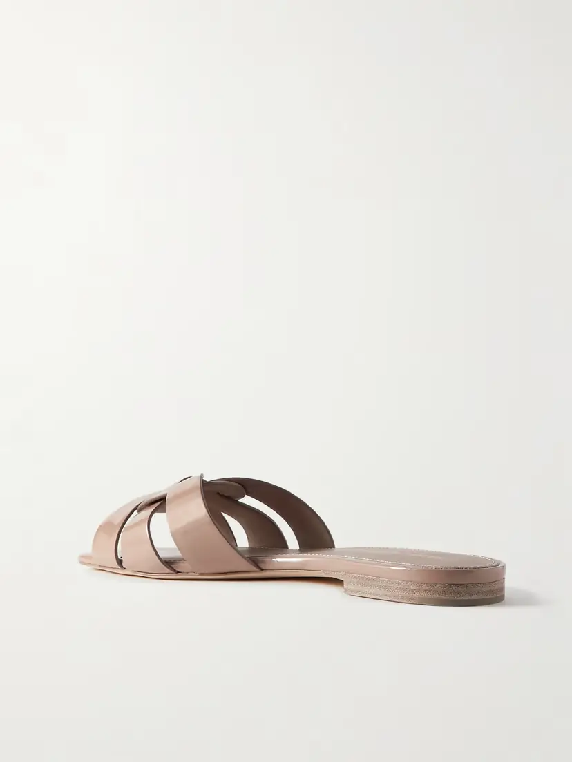 Saint Laurent Tribute Woven Patent-leather Slides | Thumbnail 3 Saint Laurent Tribute Woven Patent-leather Slides | Thumbnail 3