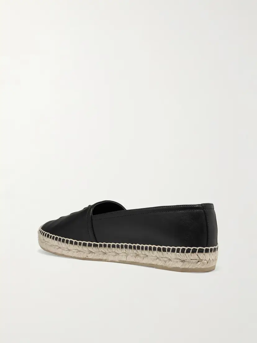 Saint Laurent Cassandre Logo-embossed Leather Espadrilles | Thumbnail 3