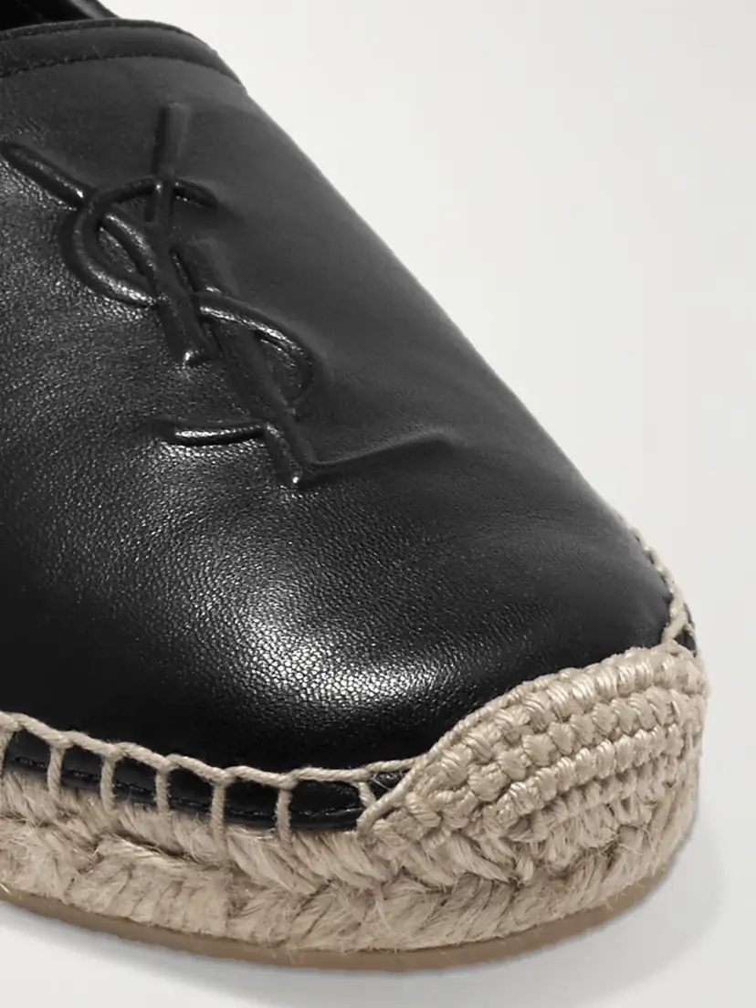 Saint Laurent Cassandre Logo-embossed Leather Espadrilles | Thumbnail 4