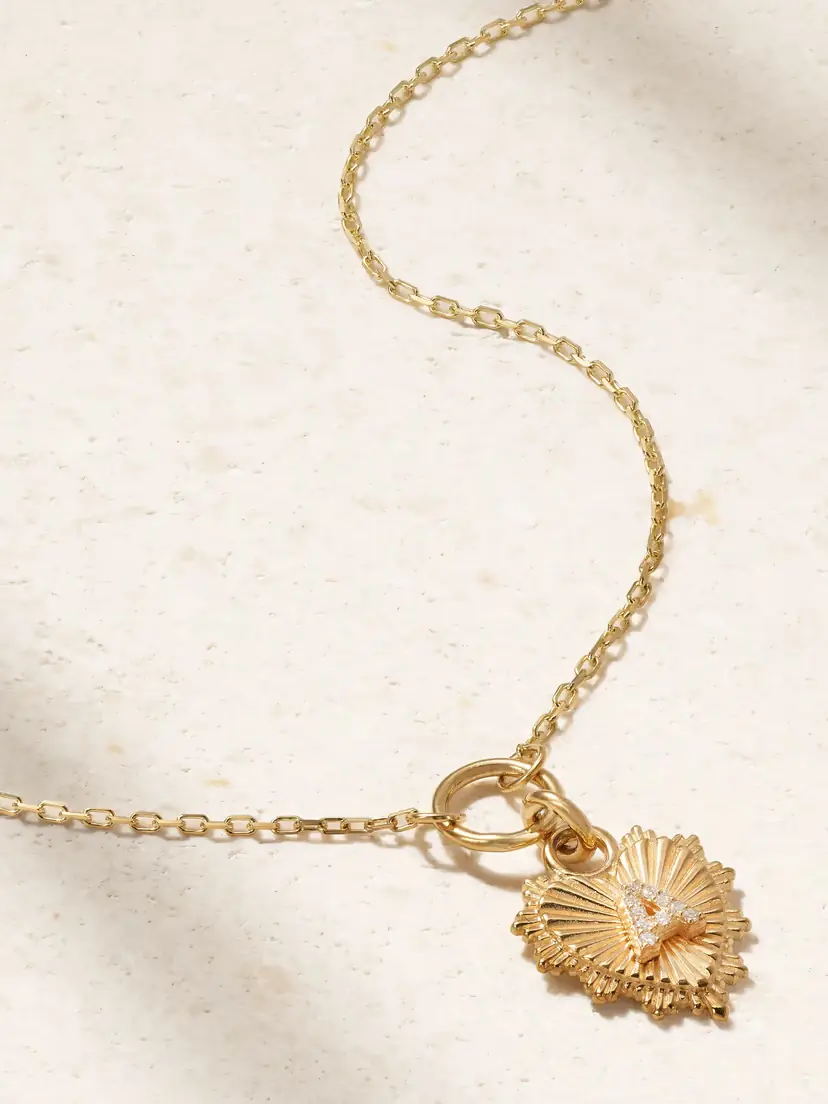 Foundrae Initial 18-karat Gold Diamond Necklace | Thumbnail 5 Foundrae Initial 18-karat Gold Diamond Necklace | Thumbnail 5