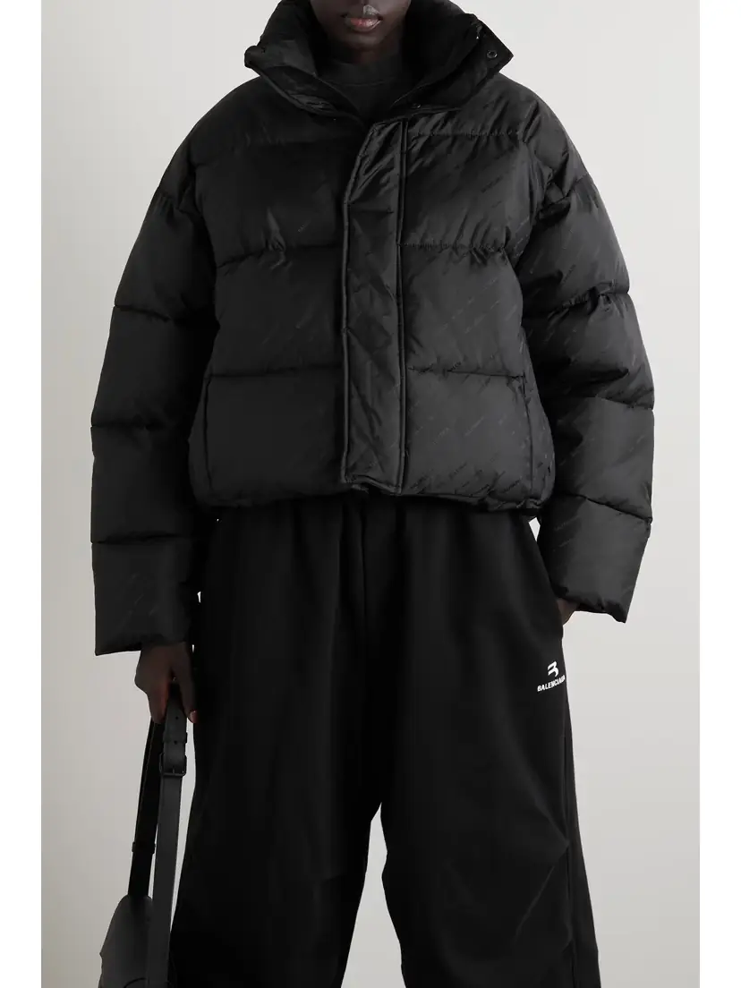 Balenciaga Cropped Quilted Padded Shell-jacquard Jacket | Thumbnail 3