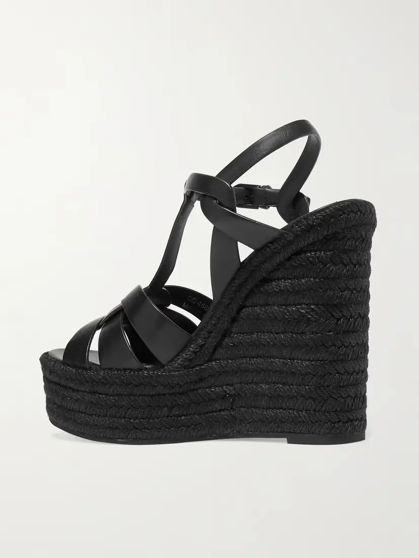 Saint Laurent Tribute Woven Leather Espadrille Wedge Sandals | Thumbnail 3 Saint Laurent Tribute Woven Leather Espadrille Wedge Sandals | Thumbnail 3