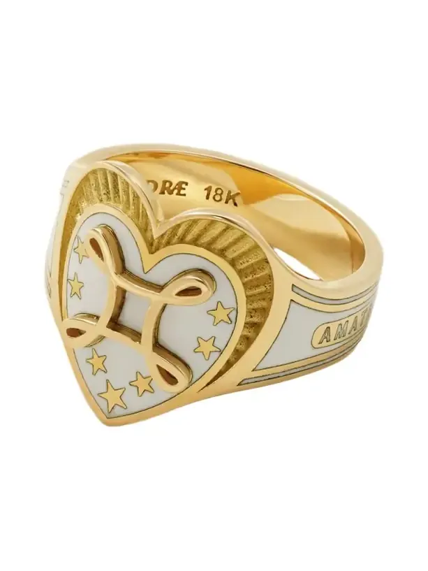 True Love 18-karat Gold Enamel Ring True Love 18-karat Gold Enamel Ring