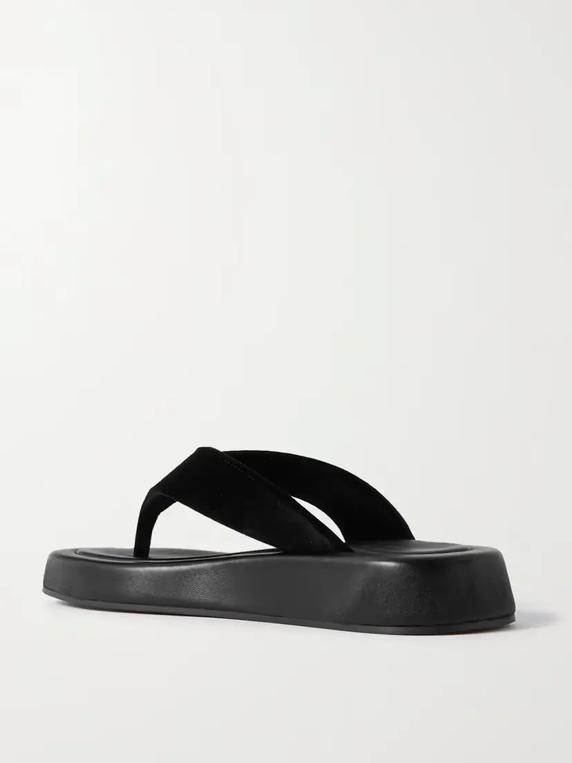 The Row Ginza Leather And Velvet Platform Flip Flops | Thumbnail 3 The Row Ginza Leather And Velvet Platform Flip Flops | Thumbnail 3