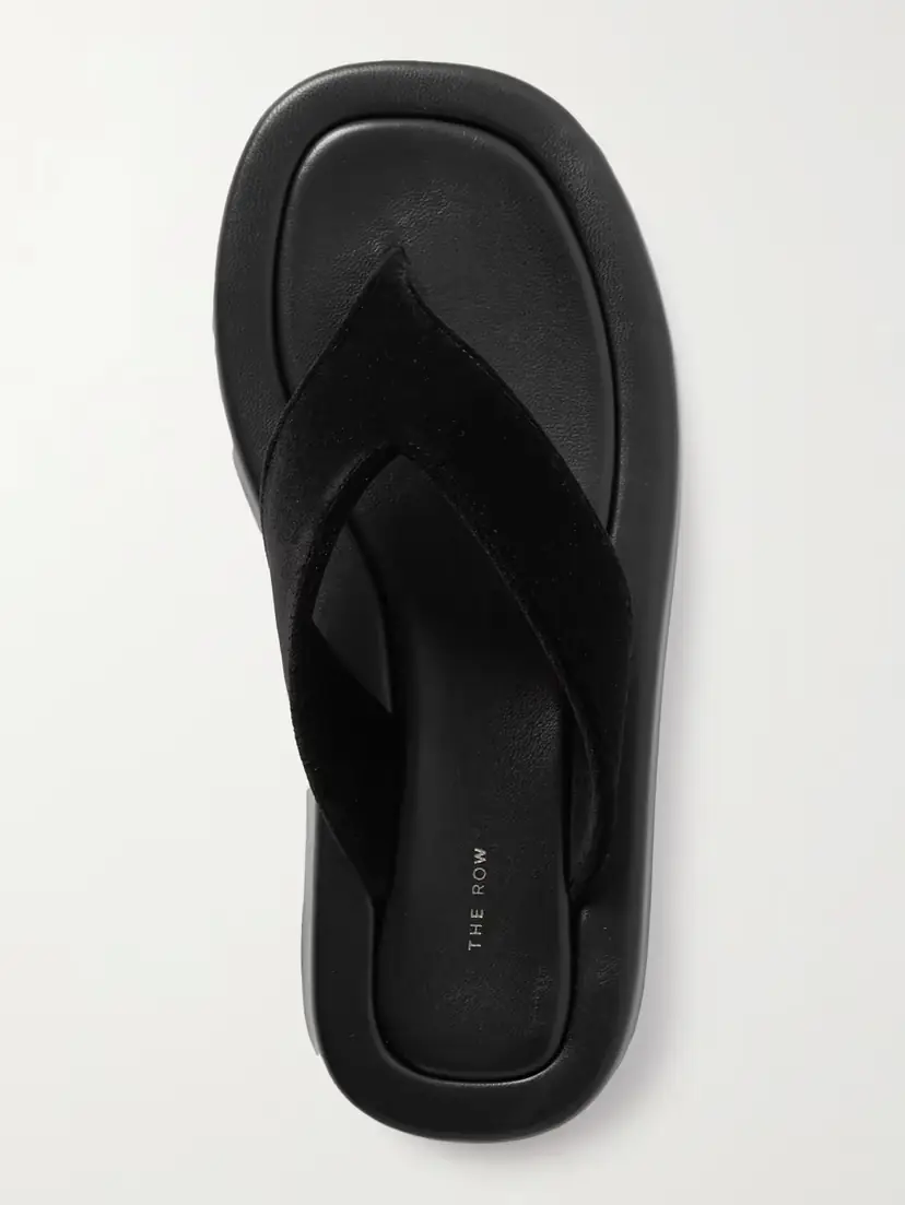 The Row Ginza Leather And Velvet Platform Flip Flops | Thumbnail 5 The Row Ginza Leather And Velvet Platform Flip Flops | Thumbnail 5