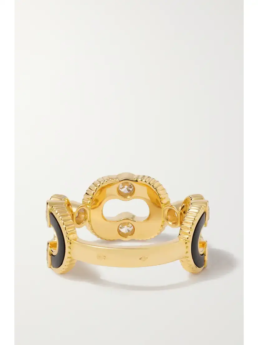 Viltier Magnetic Enchainee 18-karat Gold, Diamond And Onyx Ring | Thumbnail 3 Viltier Magnetic Enchainee 18-karat Gold, Diamond And Onyx Ring | Thumbnail 3