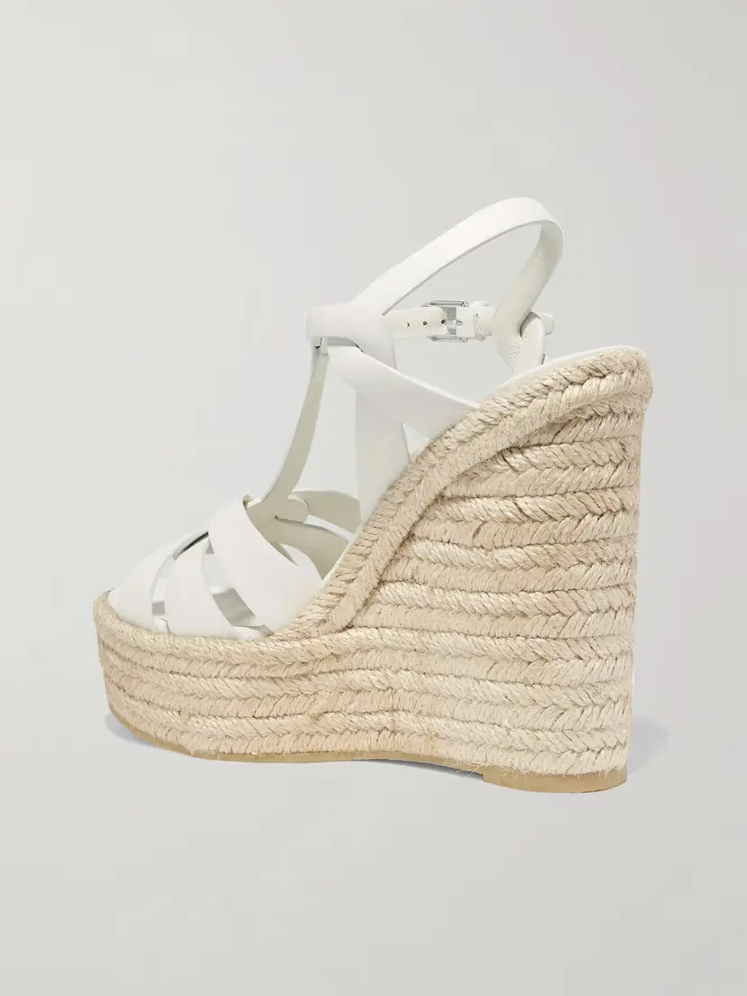 Saint Laurent Tribute Woven Leather Espadrille Wedge Sandals | Thumbnail 3 Saint Laurent Tribute Woven Leather Espadrille Wedge Sandals | Thumbnail 3