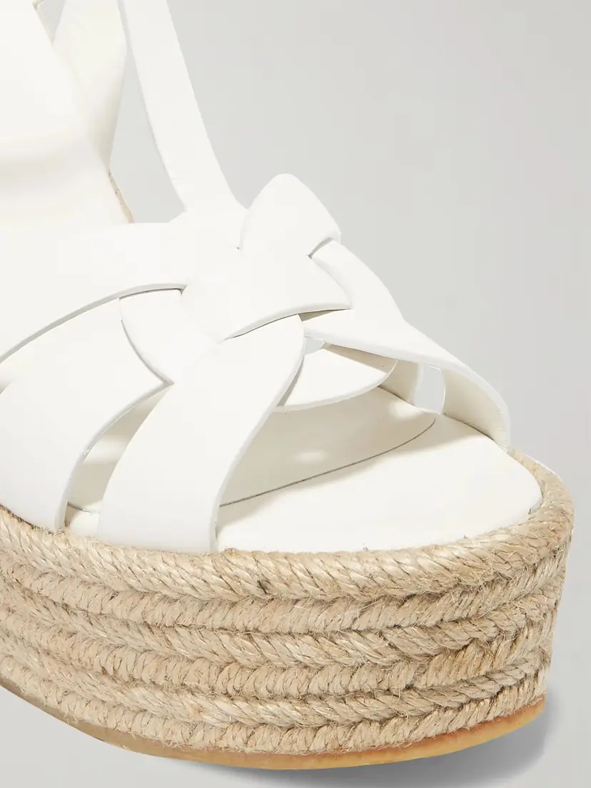 Saint Laurent Tribute Woven Leather Espadrille Wedge Sandals | Thumbnail 4 Saint Laurent Tribute Woven Leather Espadrille Wedge Sandals | Thumbnail 4