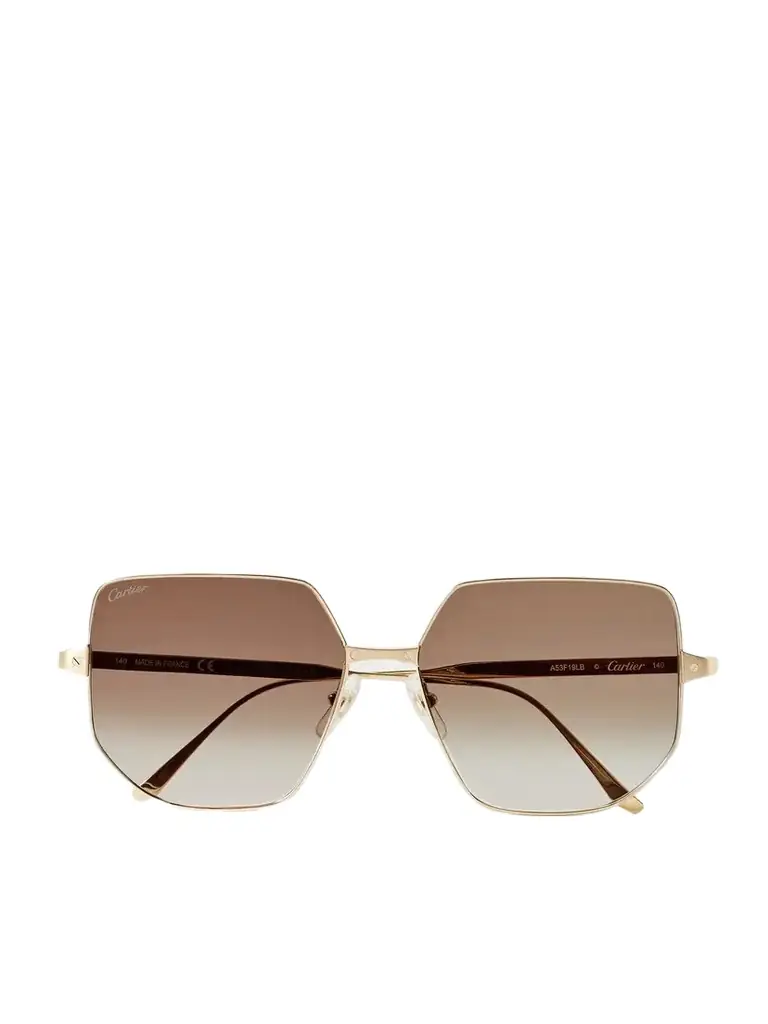 Cartier Eyewear Santos De Cartier Hexagon-frame Gold-tone Sunglasses | Image 1 Cartier Eyewear Santos De Cartier Hexagon-frame Gold-tone Sunglasses | Image 1
