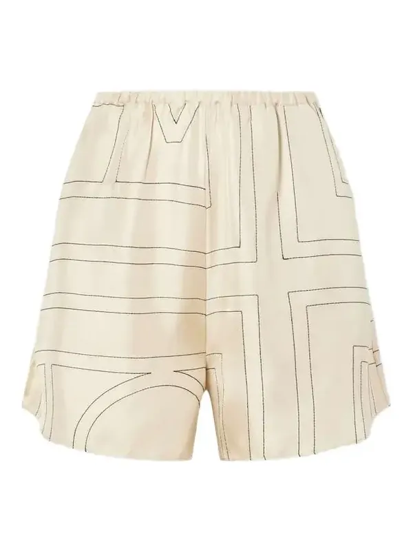 Embroidered Silk-twill Shorts Embroidered Silk-twill Shorts