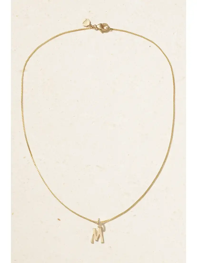 Marlo Laz Initial Charm 14-karat Gold Diamond Necklace | Thumbnail 4 Marlo Laz Initial Charm 14-karat Gold Diamond Necklace | Thumbnail 4