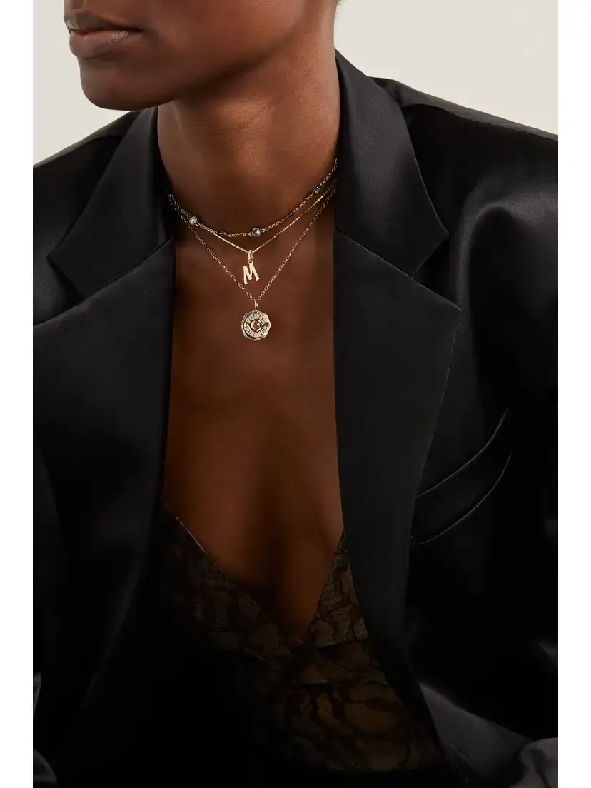 Marlo Laz Initial Charm 14-karat Gold Diamond Necklace | Thumbnail 5 Marlo Laz Initial Charm 14-karat Gold Diamond Necklace | Thumbnail 5