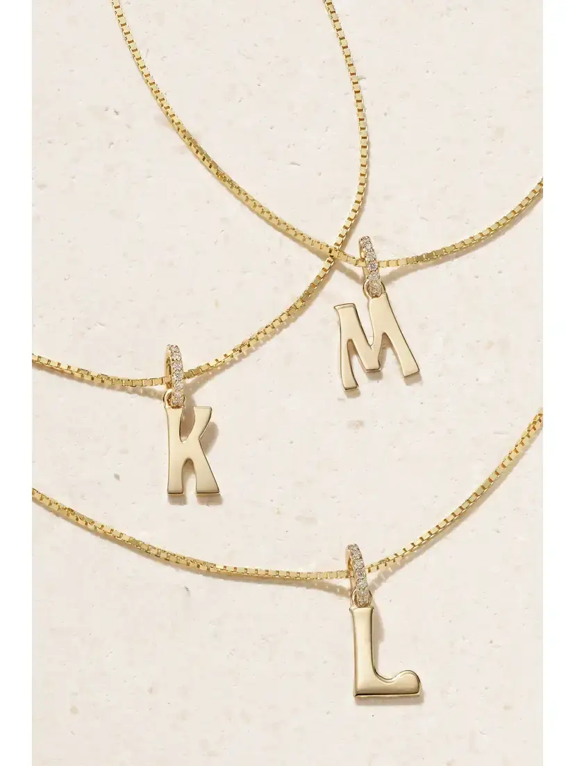Marlo Laz Initial Charm 14-karat Gold Diamond Necklace | Thumbnail 6 Marlo Laz Initial Charm 14-karat Gold Diamond Necklace | Thumbnail 6