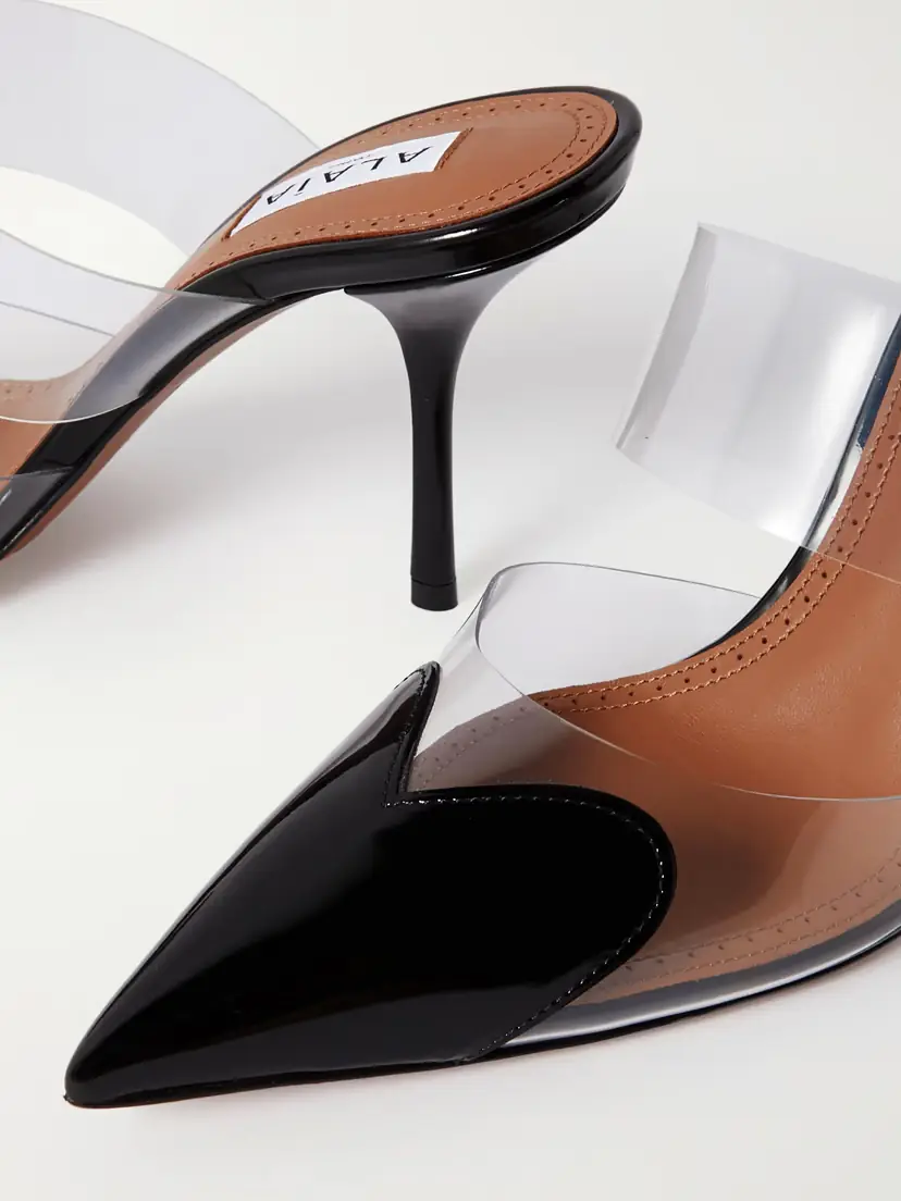 Alaïa Le Cœur 90 Pu And Patent-leather Mules | Thumbnail 4