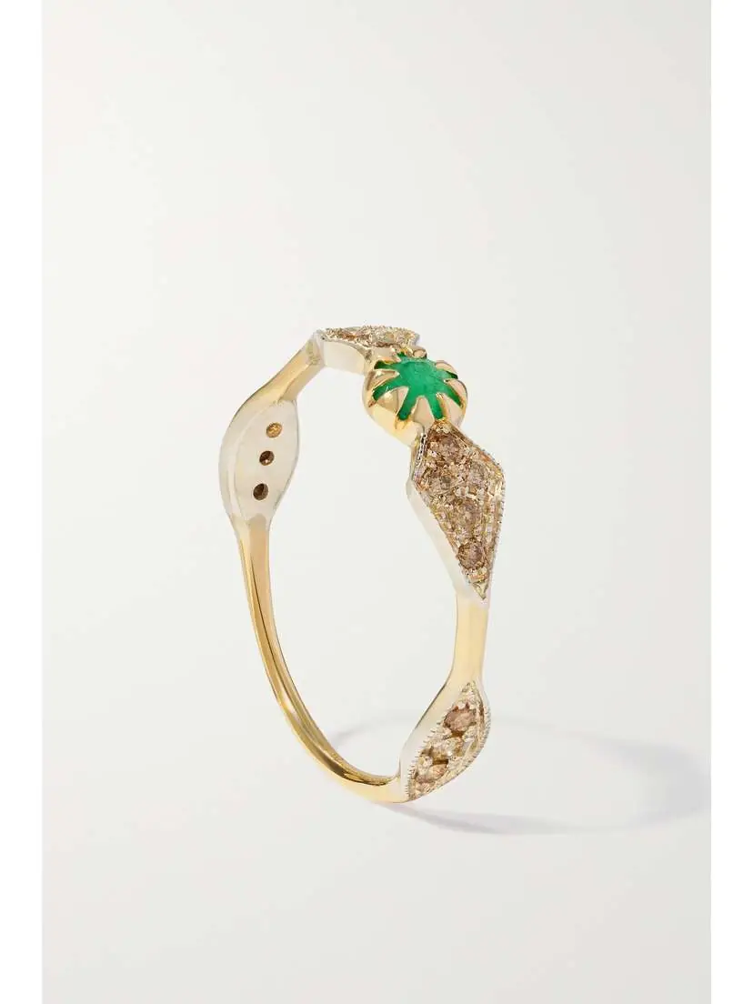 Pascale Monvoisin Adele N°1 9-karat Gold And Sterling Silver, Emerald And Diamond Ring | Thumbnail 5 Pascale Monvoisin Adele N°1 9-karat Gold And Sterling Silver, Emerald And Diamond Ring | Thumbnail 5